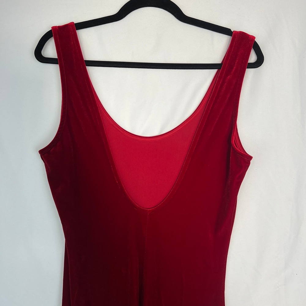 Red Velvet‎ Sleeveless Full Length Jumpsuit Unitard - Picture 5 of 5